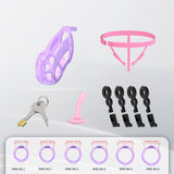 Upgraded Invisible Cobra Chastity Cage Purple full kit | 3d-chastity