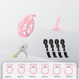 Pink Upgraded Invisible Mamba Cage Chastity Cage lock and ring | 3d-chastity