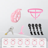 Upgraded Invisible Cobra Chastity Cage Pink material finish close | 3d-chastity