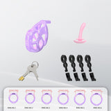 Upgraded Invisible Cobra Chastity Cage Purple lock and ring | 3d-chastity