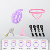 Upgraded Invisible Mamba Chastity Cage Purple material finish close | 3d-chastity