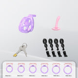 Upgraded Invisible Mamba Chastity Cage Purple side | 3d-chastity
