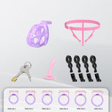 Upgraded Invisible Mamba Chastity Cage Purple size and shape | 3d-chastity