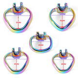 V4 Rainbow Steel Chastity Cage size and shape | 3d-chastity