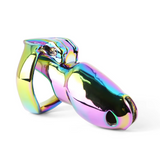 V4 Rainbow Steel Chastity Cage side | 3d-chastity