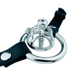 No Escape Chastity Cage with Belt lock and ring | 3d-chastity