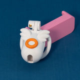 White Angel Chastity Cage lock and ring | 3d-chastity