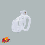 Nano Cobra Male Chastity Cage With 4 Rings White - 3d-chastity