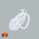 Small Cobra Male Chastity Cage With 4 Rings White - 3d-chastity