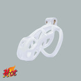 Standard Cobra Male Chastity Cage With 4 Rings White - 3d-chastity