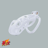 Maxi Cobra Male Chastity Cage With 4 Rings White - 3d-chastity
