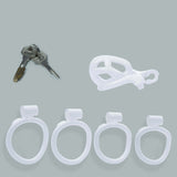Nub Cobra Male Chastity Cage With 4 Rings White - 3d-chastity
