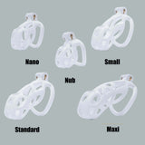 Nano Cobra Male Chastity Cage With 4 Rings White - 3d-chastity