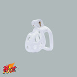 Nub Cobra Male Chastity Cage With 4 Rings White - 3d-chastity