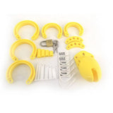 Plastic Chastity Cage Yellow front | 3d-chastity