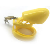 Plastic Chastity Cage Yellow lock and ring | 3d-chastity