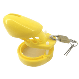 Plastic Chastity Cage Yellow side | 3d-chastity