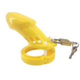 Plastic Chastity Cage Yellow wearing | 3d-chastity