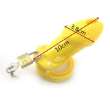 Plastic Chastity Cage Yellow size and shape | 3d-chastity